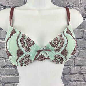 PFIFF UW Blue Brown Lace Bra 38B   NWT Gorgeous